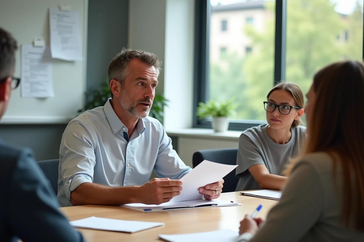 Groupe divers en formation avec un formateur attentif
